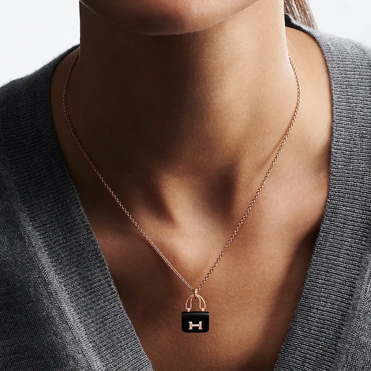 HERMES Rose Gold Necklaces Women's-2