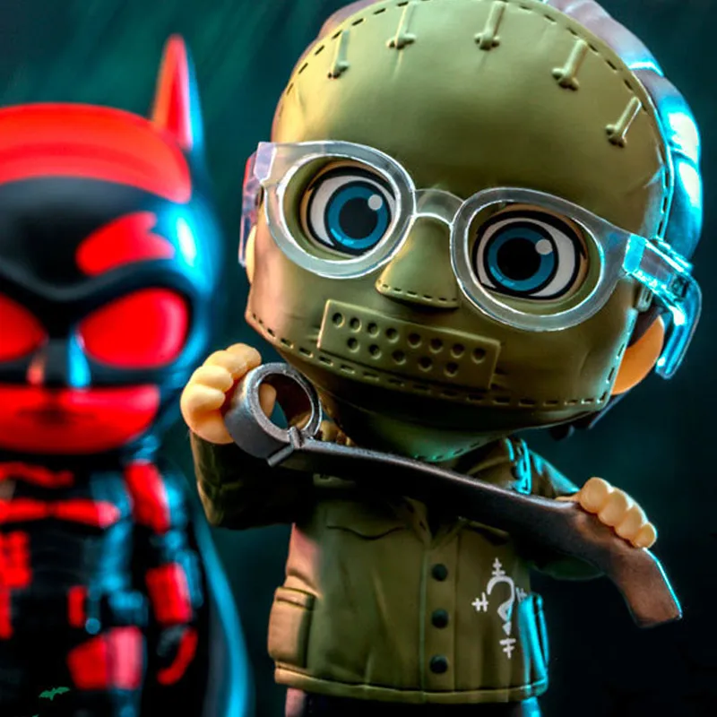 Hot Toys Riddler Cosbaby 2022 Movie Batman Riddler Sticker Edition Chibi Figures 12.5cm-2