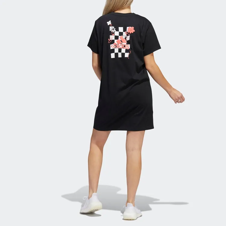 Adidas Short Sleeved Dress Women's Black-1