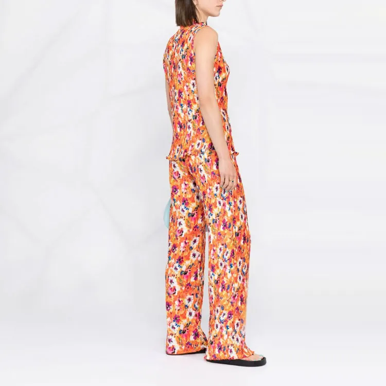 MSGM Floral Printed Pleated Pants-3