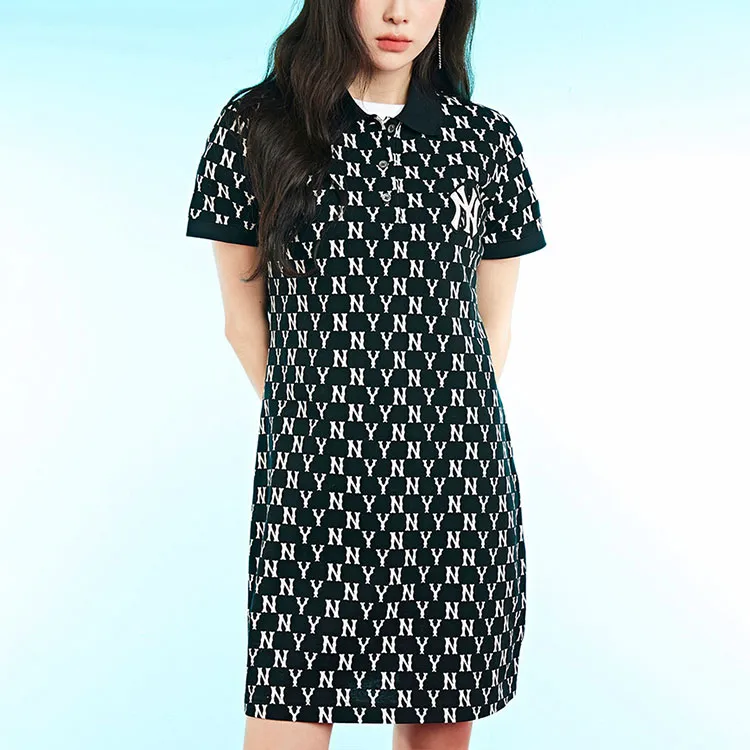 MLB Short Sleeved Dresses Spring And Summer Women's Black-2