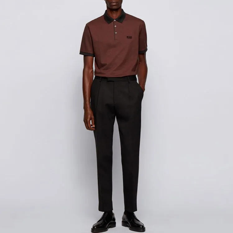 HUGO BOSS Polo Shirts Men Red Copper-1