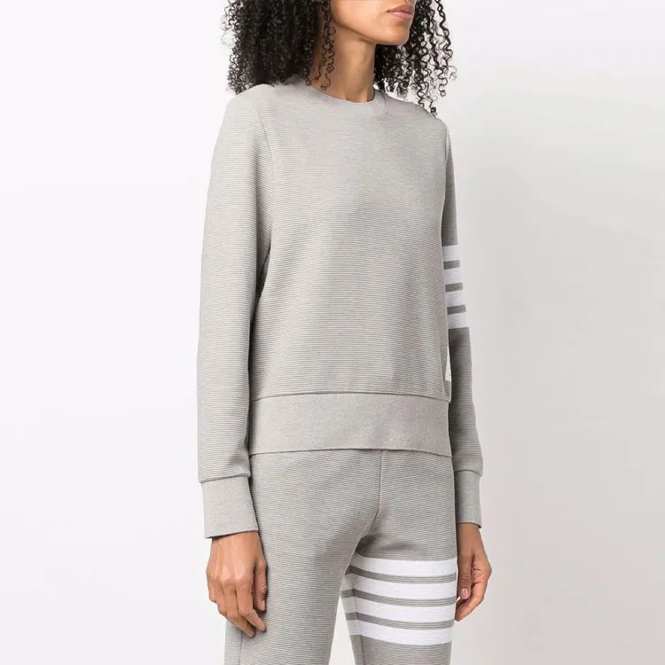 THOM BROWNE 4 Bar Cotton Ribbed Sweatshirt-2