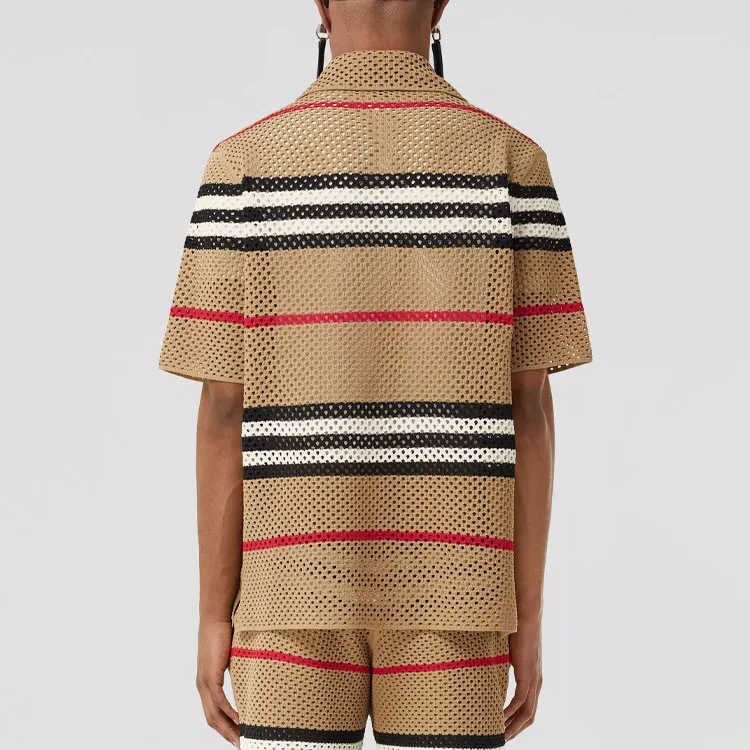 Burberry Icon Stripe Pointelle Knit Shirt-3