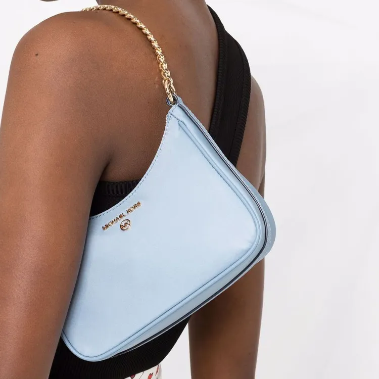 MICHAEL KORS Jet Set Leather Shoulder Bag, Crossbody Bag Medium Size Women's Blue-3