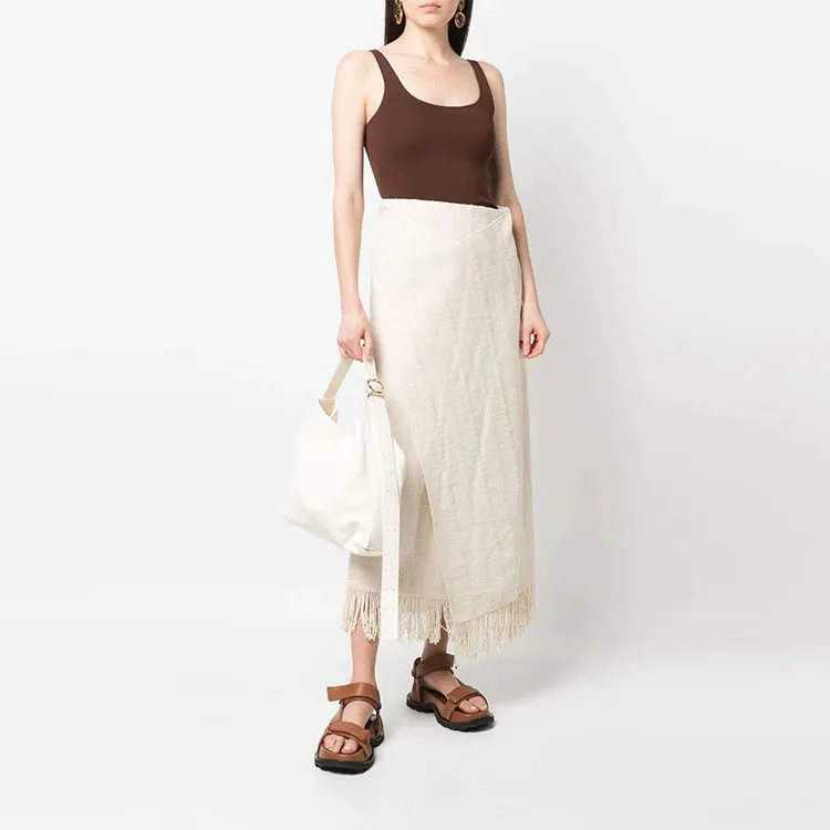 JIL SANDER Wrapped Fringed Maxi Skirt-1