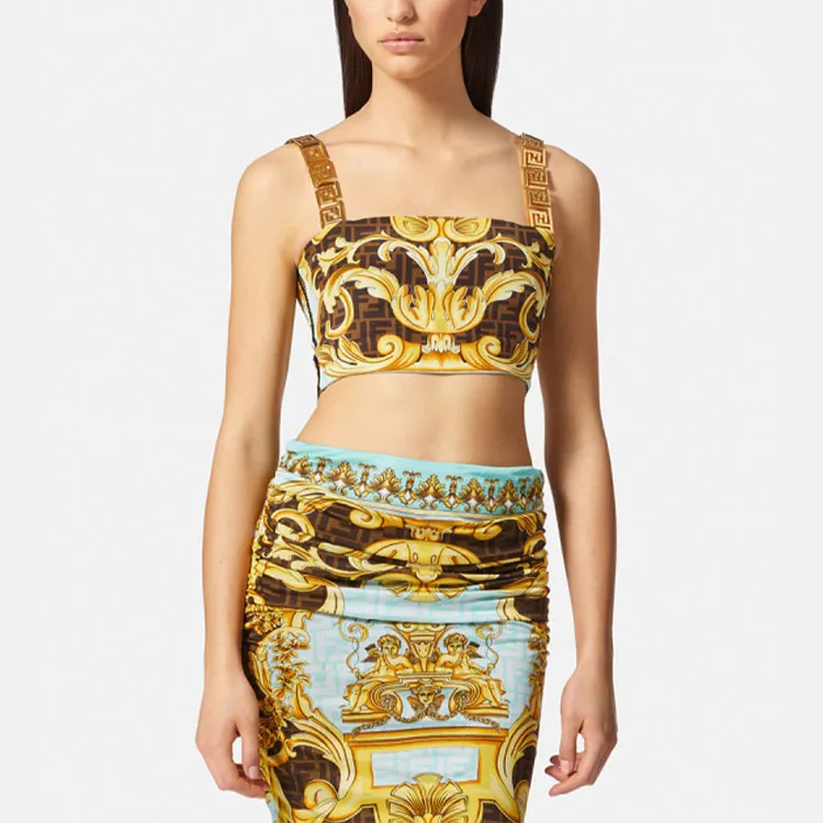 Fendi X VERSACE Strapless Tops Women's Multicolor-1