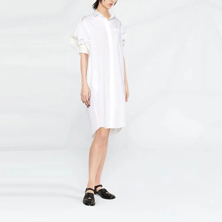 Sacai Puff-sleeve Poplin Minidress-3
