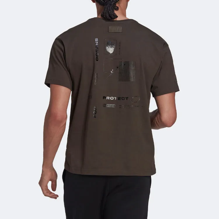 Adidas T Shirts Men Olive Green-2