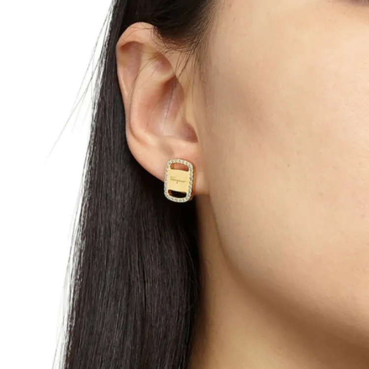 Ferragamo Stud Earrings Women's Gold-1