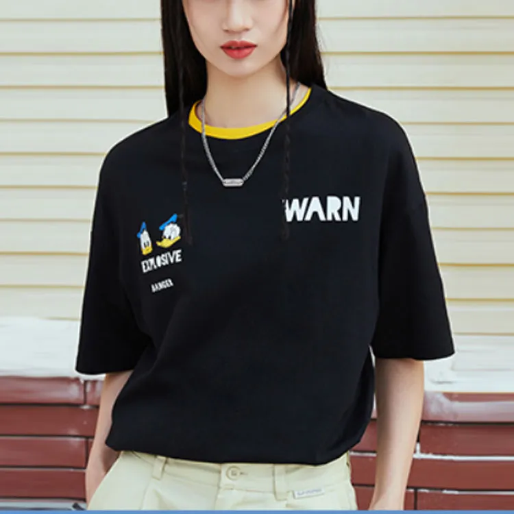 LiNing x Disney Sports Fashion Collection Drop Shoulder Sleeve T Shirt Women's Black-3