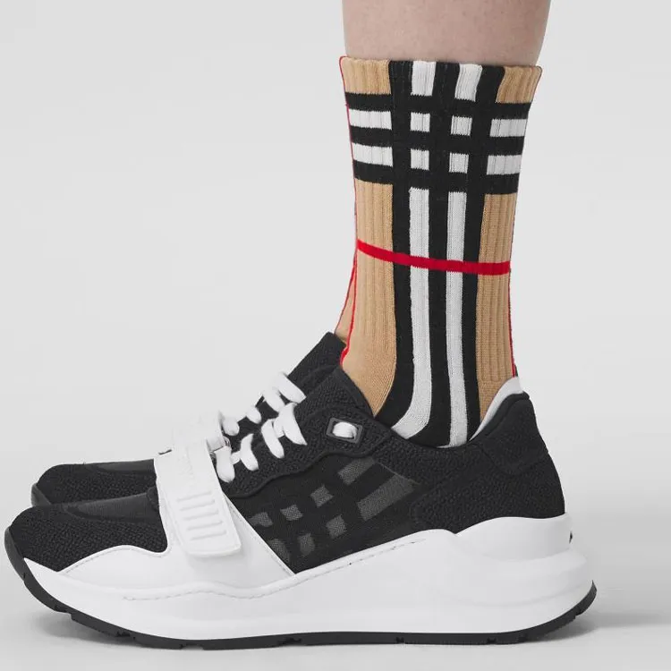 Burberry Check Intarsia Technical Stretch cotton Socks-2