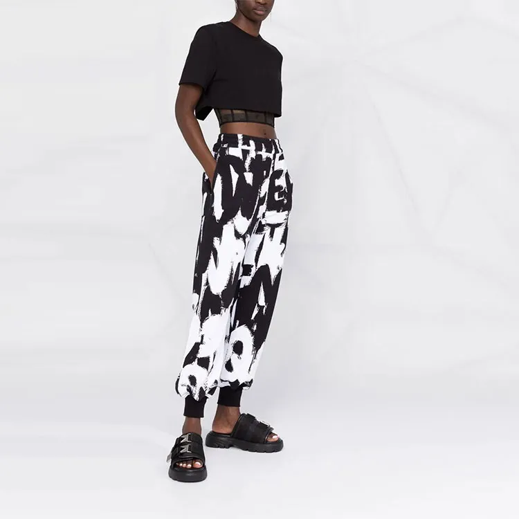 Alexander McQueen Knitted Sweatpants Women's Black/White-3