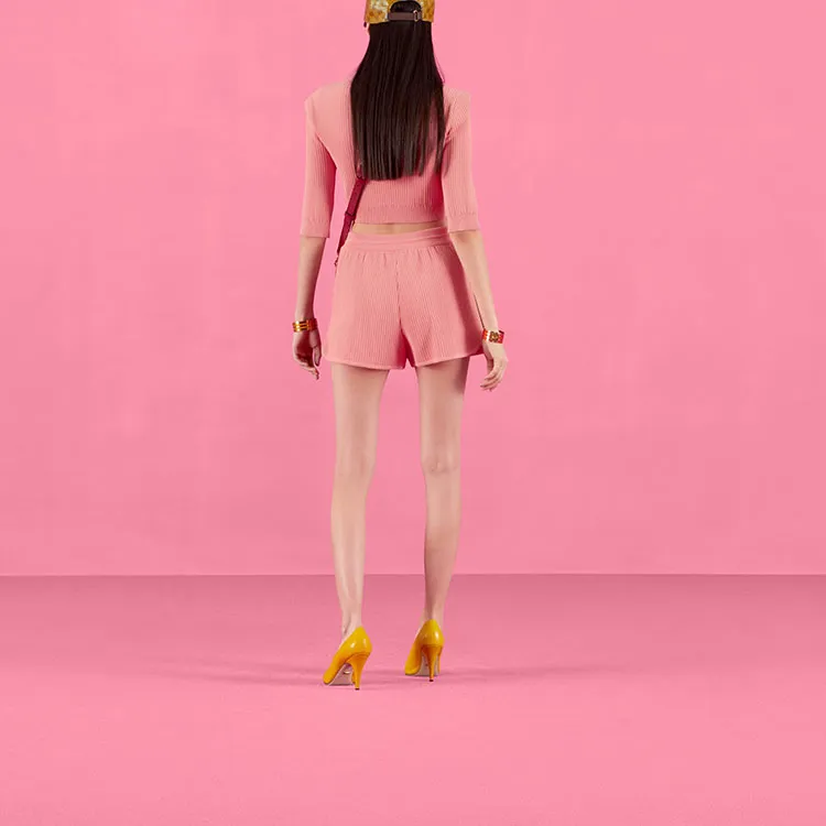 GUCCI X Adidas Cropped Cardigan Pink-3