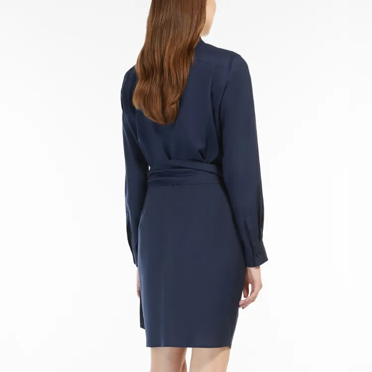 MaxMara Long Sleeved Dress Women's Blue-3