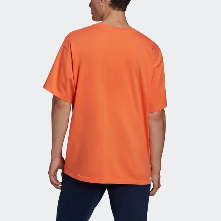 Adidas Originals Set in Sleeve T Shirt Men's Orange-4