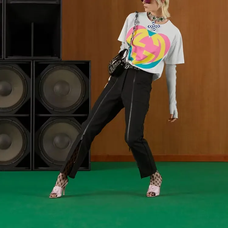 GUCCI Gucci Love Parade Collection Dsm Exclusive SS22 Drop Shoulder Sleeve T Shirt Women's White-1