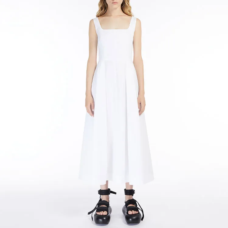 SportMax Sleeveless Dresses Women's White-1