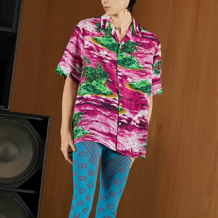 GUCCI Love Parade SS22 Shirt Men's Rose Red-2