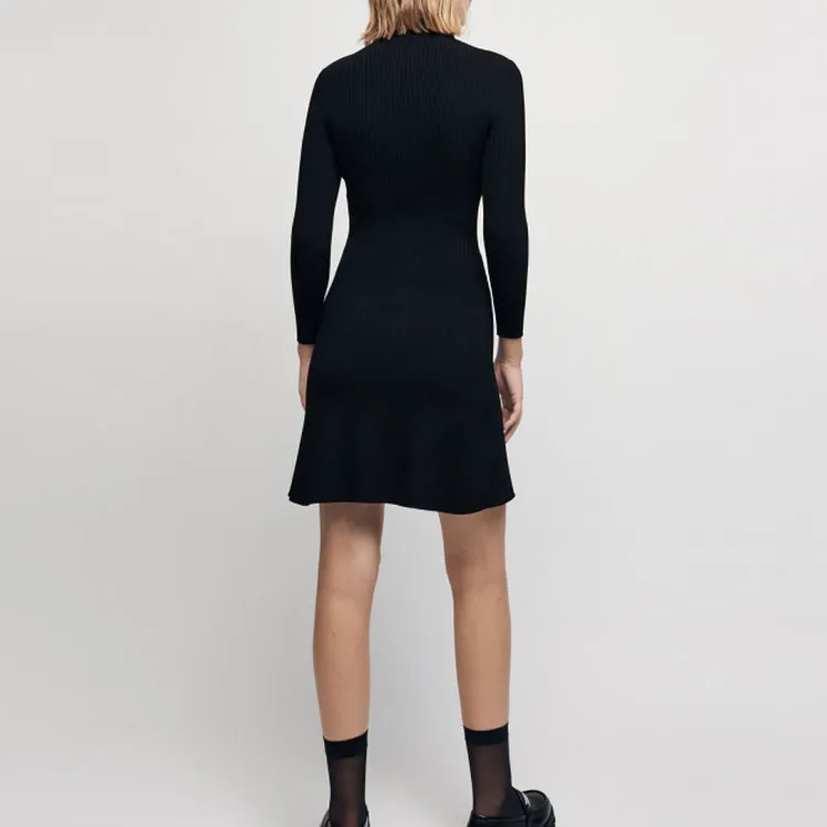 Maje Long Sleeved Dresses Women's Black-2
