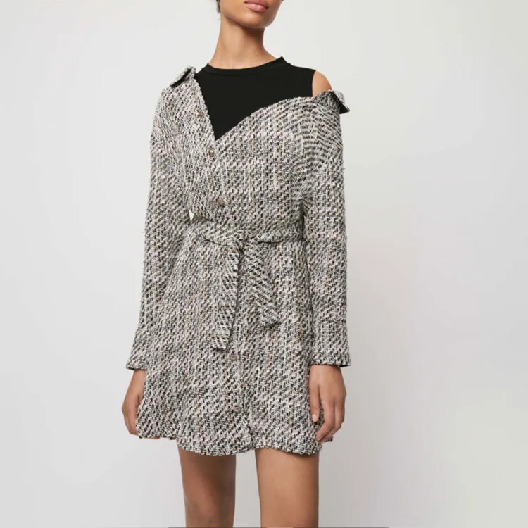 Maje Long Sleeved Dresses Women's Gray-3