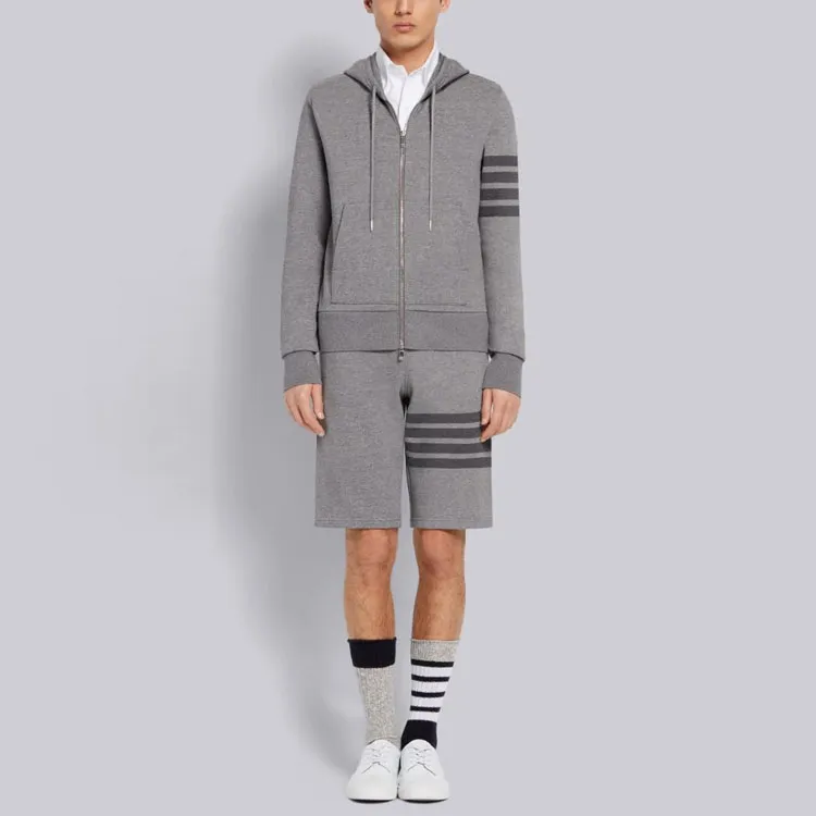 THOM BROWNE Tonal 4-Bar Hooded Jacket-3