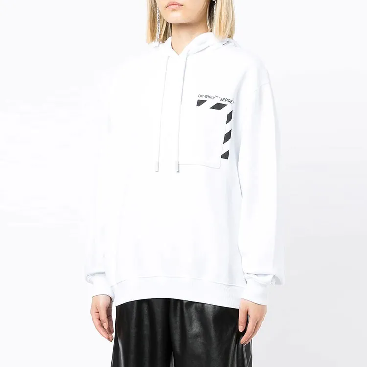 OFF WHITE Logo Design Hoodie White-2