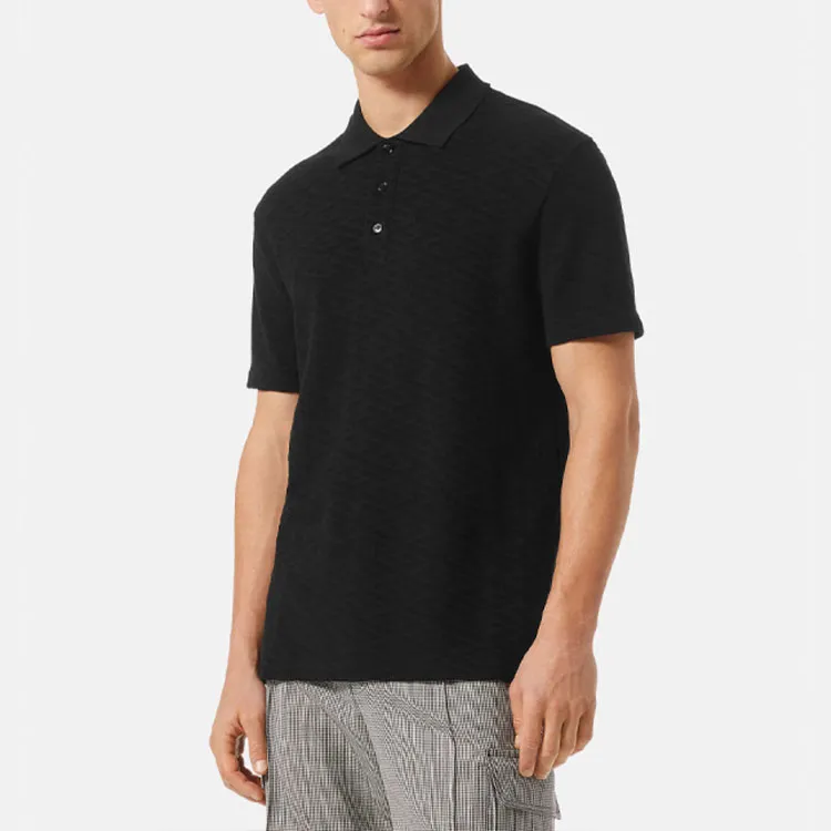 VERSACE Polo Shirts Men Black-1