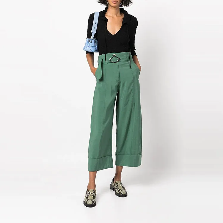 GANNI Casual Pants Women's Green-1
