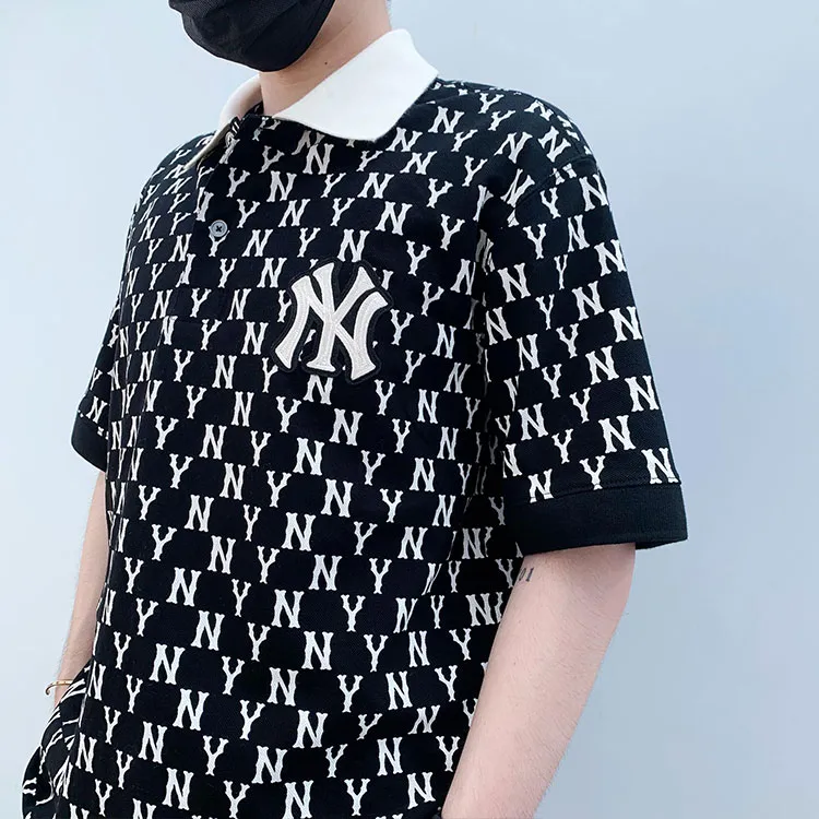 MLB Base Logo Polo Shirts Men Black-4