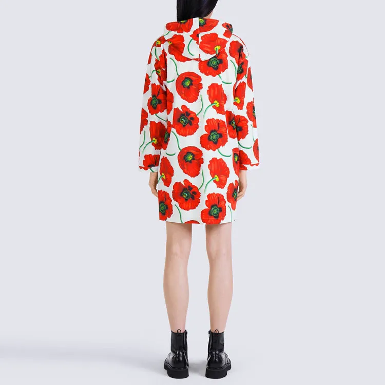 KENZO Poppy Hooded Sweatshirt Dress-2