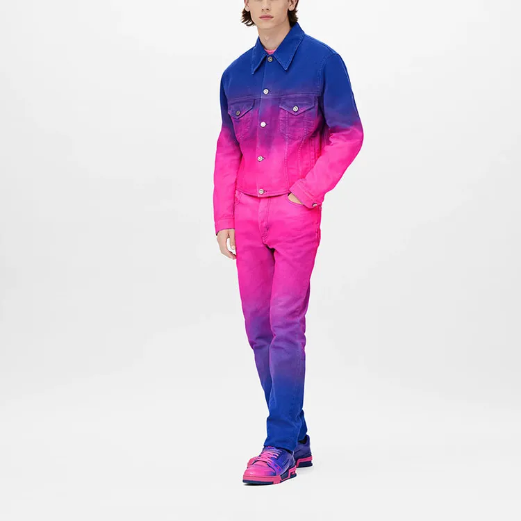LOUIS VUITTON Cropped Gradient Denim Jacket-1