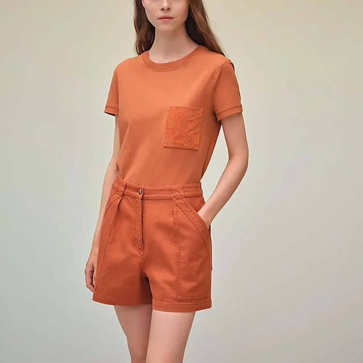 HERMES T-Shirts Women's Orange-1