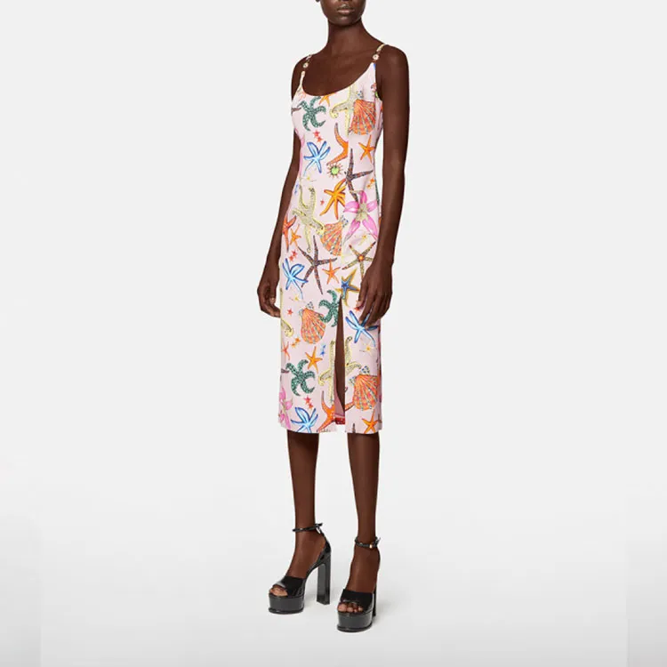 VERSACE Sleeveless Dresses Women's Pink-1