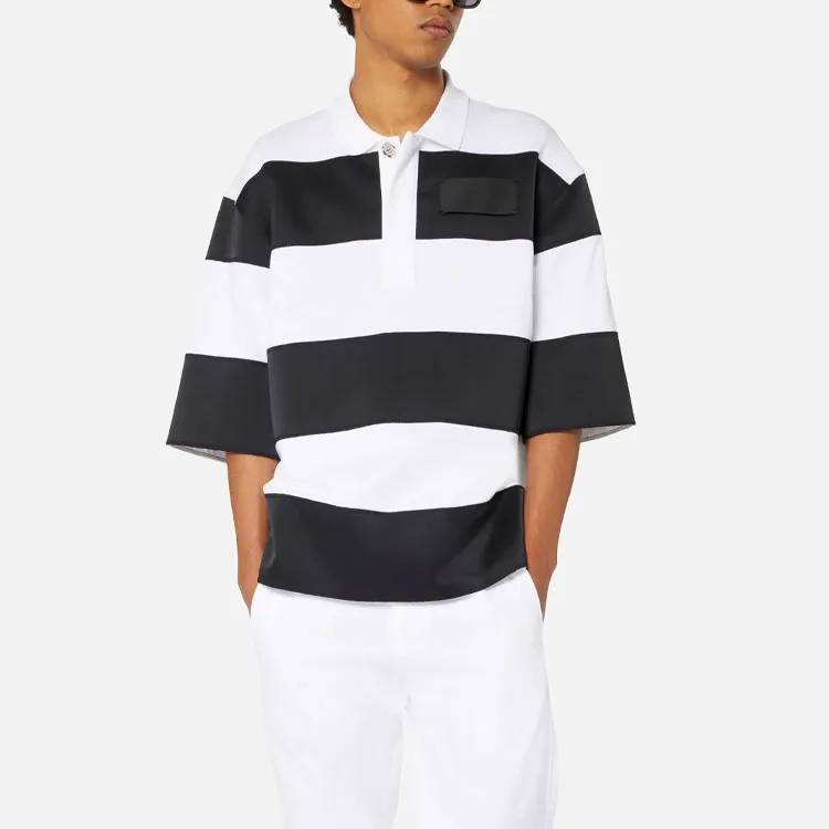 AMIPARIS Polo Shirts Men Black/White-3