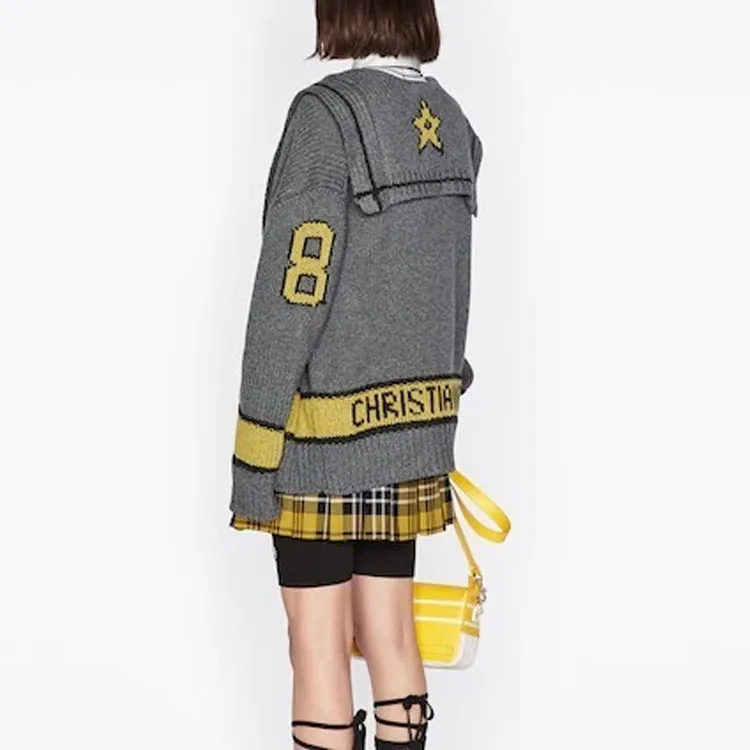 DIOR Quarterly New Products Cashmere Sweaters Women's Gray-3