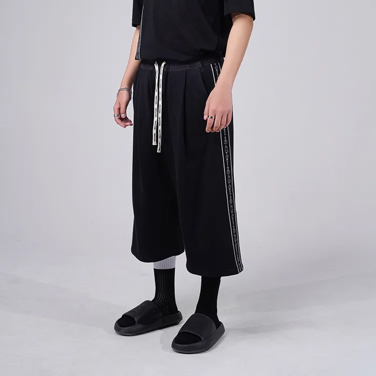 RICKYOUNG Straight Casual Pants Unisex Black-4