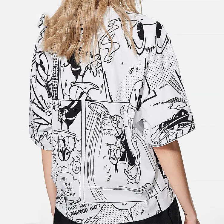 LiNing x Disney Drop Shoulder Sleeve T Shirt Women's Black White-4