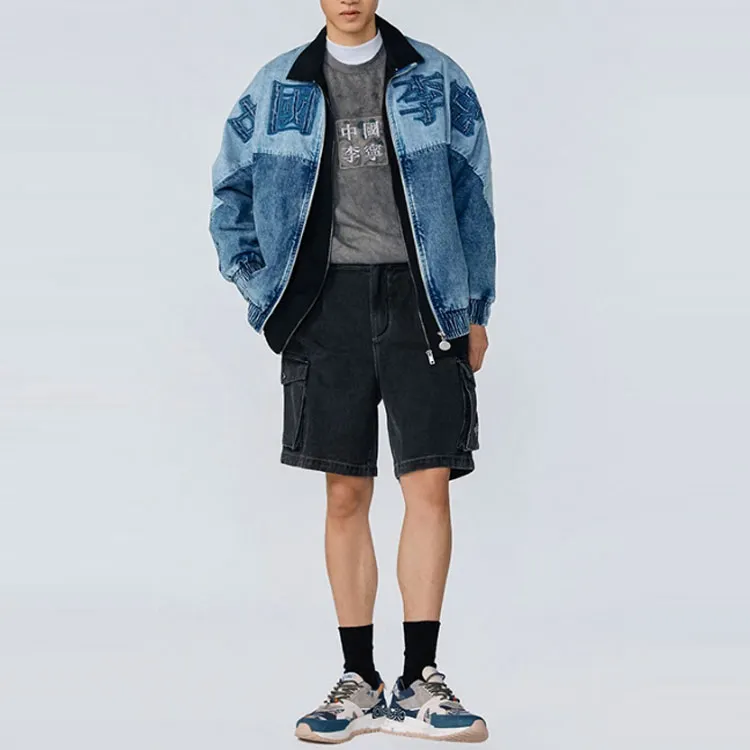 LiNing Sports Basketball Collection Denim Jackets Men Blue-2
