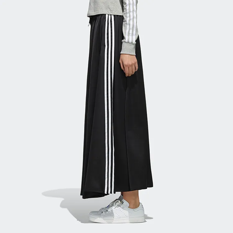 adidas originals Women's Satin Long Skirt Black-5