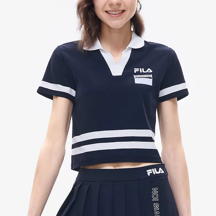 FILA FUSION Polo Shirt Women's Black-3