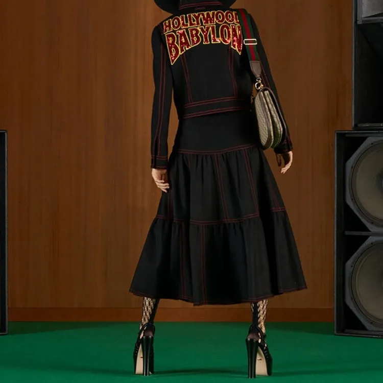 GUCCI SS22 Casual Long Skirts Women's Black-2