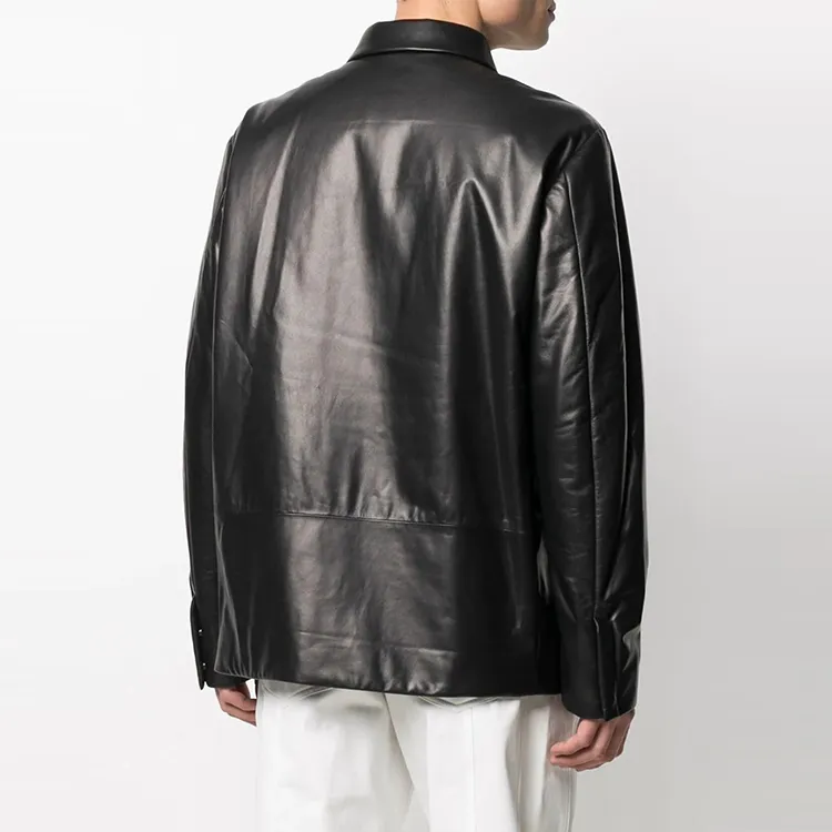 Valentino Leather Jackets Men Black-3