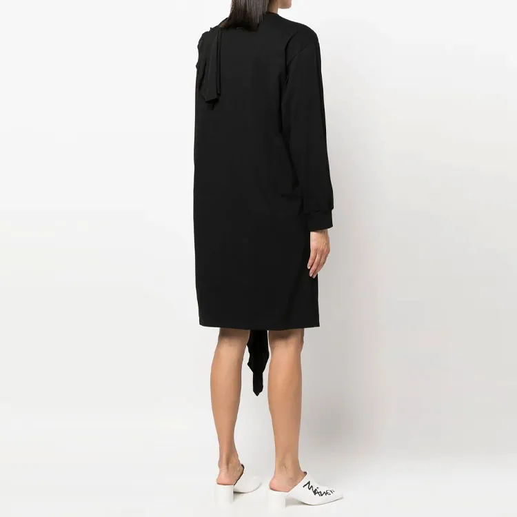 MM6 Maison Margiela Crewneck Draped Jumper Mini Dress-1