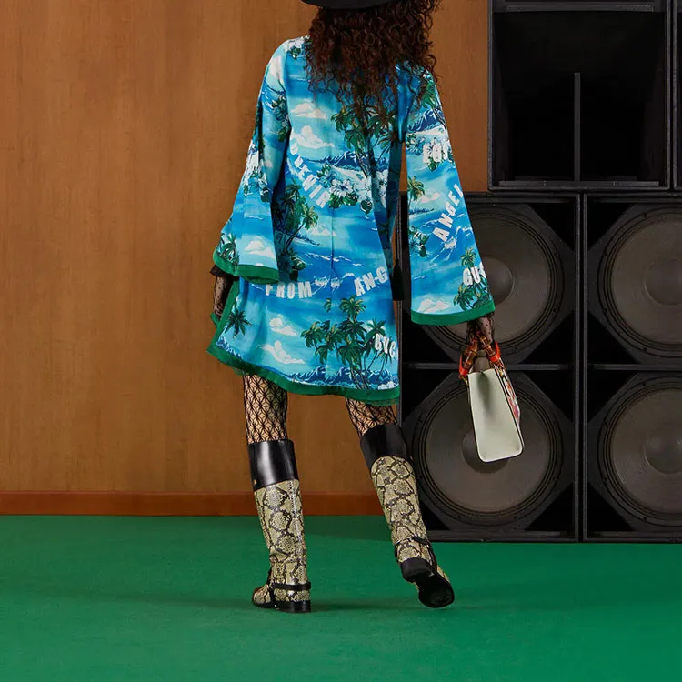 GUCCI SS22 Long Sleeved Dresses Women's Blue-2