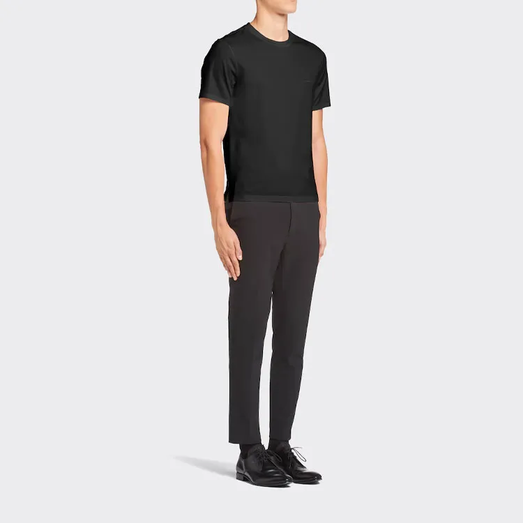 PRADA Logo embroidered Cotton T shirt-4