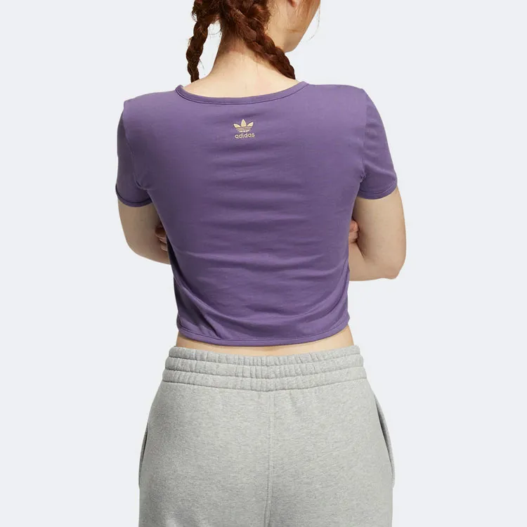Adidas Originals Crop Tops Women's Technology Purple-2