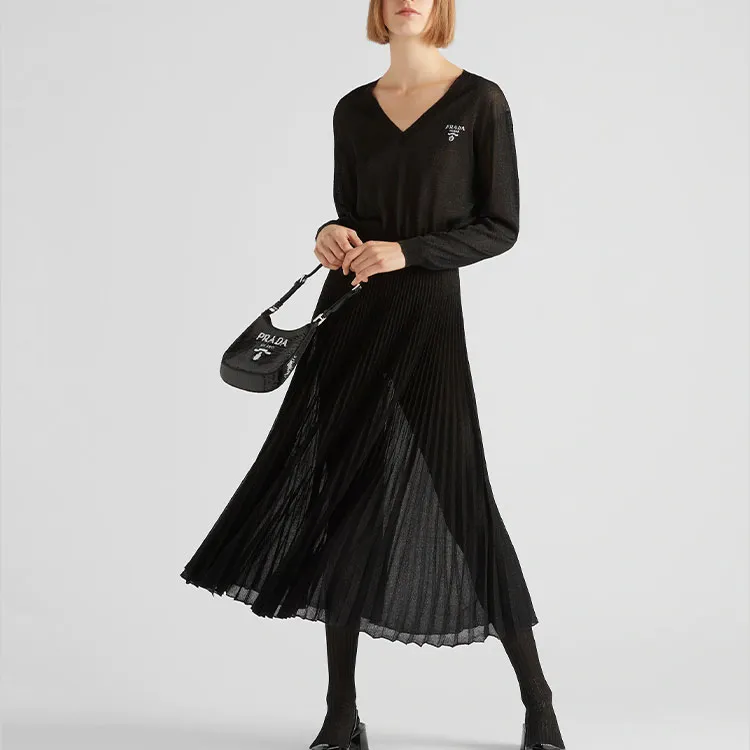 PRADA Long-Sleeved Dresses Women's Black-1