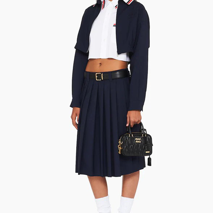 MIU MIU Matelasse Nappa Leather Top-Handle Bag Black - POIZON