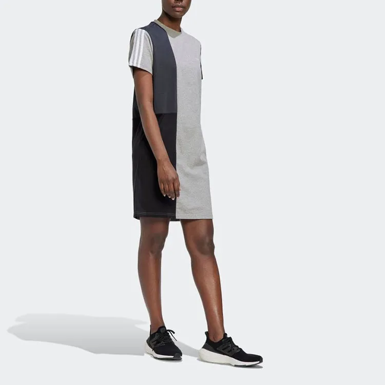 Adidas Essential Short-Sleeved Dresses Women's Gray-2